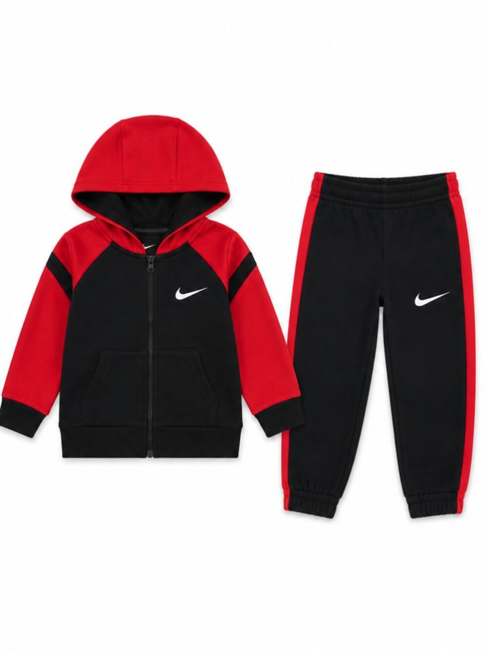 NWT Nike Toddler Boys Dry Weave Jogger Set Size 18 Months Red Black Tracksuit